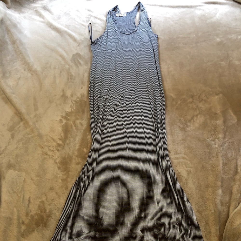 Black and White Striped Maxi Dress